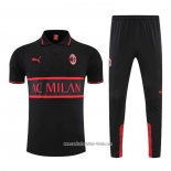 Conjunto Polo del AC Milan 2022 2023 Negro