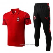 Conjunto Polo del AC Milan 2022 2023 Rojo