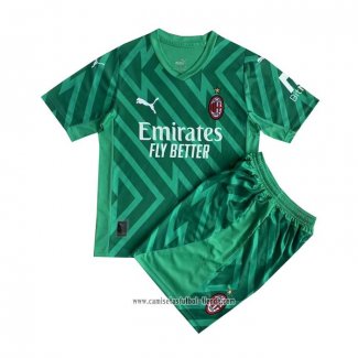 Camiseta AC Milan Portero 2023 2024 Nino Verde