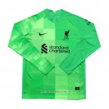 Camiseta Liverpool Portero 2021 2022 Manga Larga Verde