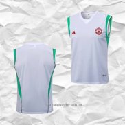 Camiseta de Entrenamiento Manchester United 2023 2024 Sin Mangas Blanco