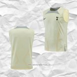 Camiseta de Entrenamiento Tottenham Hotspur 2022 2023 Sin Mangas Amarillo