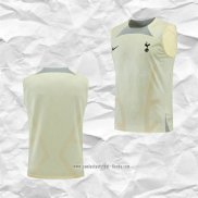 Camiseta de Entrenamiento Tottenham Hotspur 2022 2023 Sin Mangas Amarillo