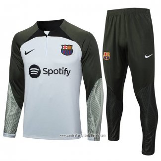 Chandal de Sudadera del Barcelona 2023 2024 Nino Gris