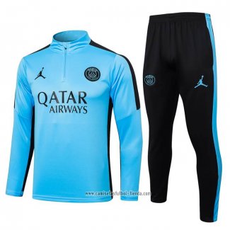 Chandal de Sudadera del Paris Saint-Germain 2023 2024 Nino Azul Claro