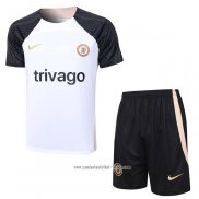 Chandal del Chelsea 2023 2024 Manga Corta Blanco - Pantalon Corto