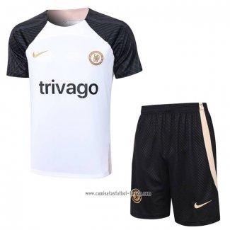 Chandal del Chelsea 2023 2024 Manga Corta Blanco - Pantalon Corto