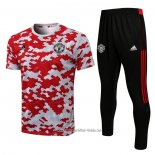 Chandal del Manchester United 2021 2022 Manga Corta Rojo y Blanco