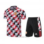 Chandal del Manchester United 2022 2023 Manga Corta Negro y Rojo - Pantalon Corto