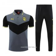 Conjunto Polo del Borussia Dortmund 2022 2023 Gris y Negro