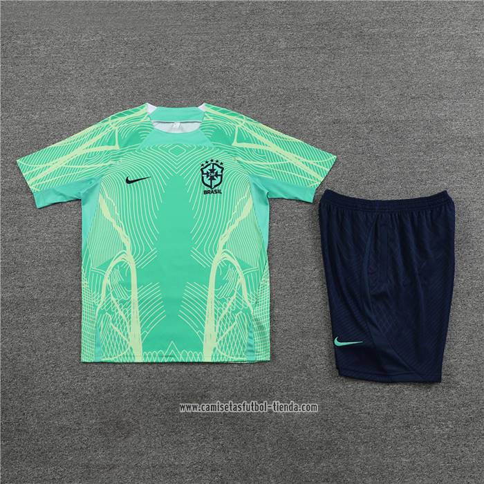 Chandal del Brasil 2022 2023 Manga Corta Verde - Pantalon Corto
