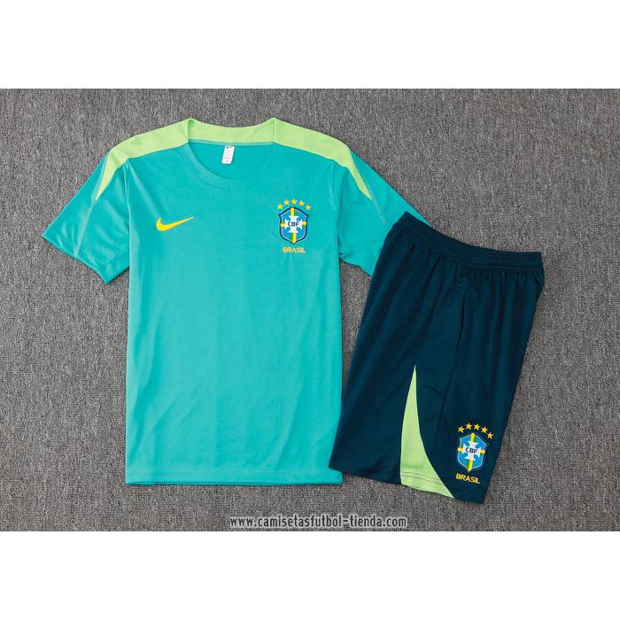 Chandal del Brasil 2024 2025 Manga Corta Verde - Pantalon Corto