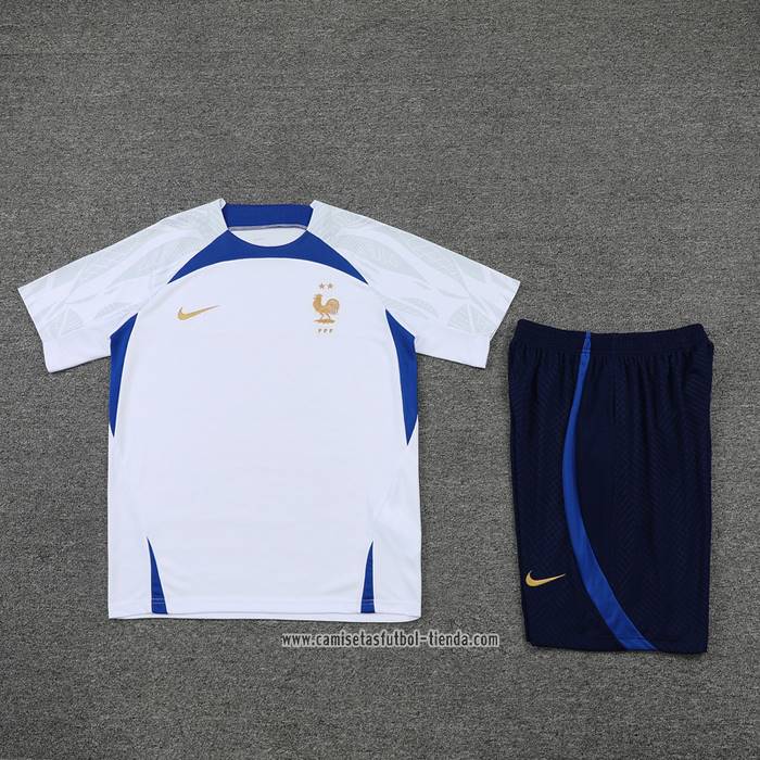 Chandal del Francia 2022 2023 Manga Corta Blanco - Pantalon Corto