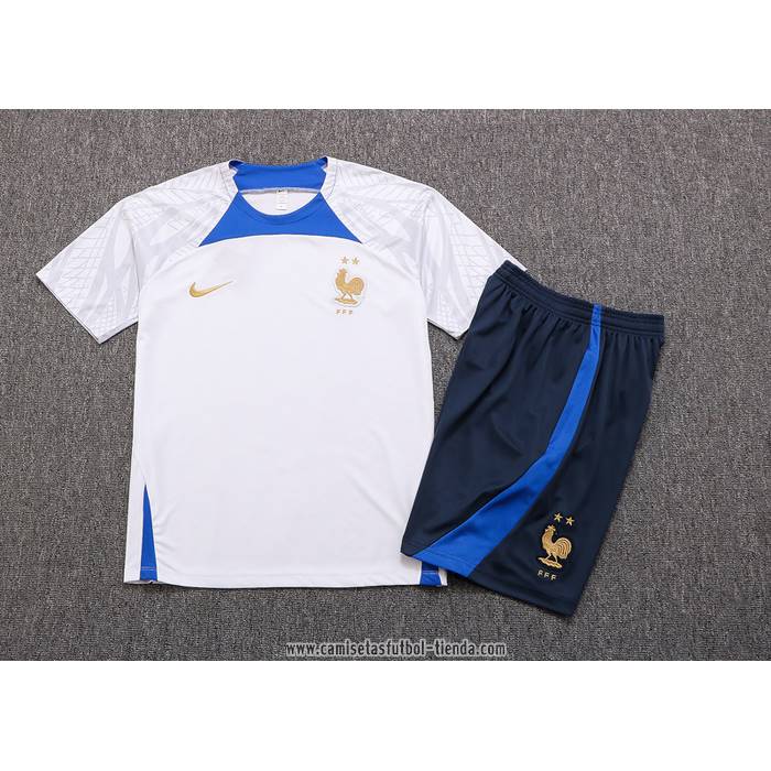 Chandal del Francia 2022 2023 Manga Corta Blanco - Pantalon Corto