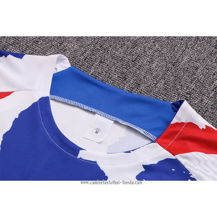 Chandal del Francia 2022 2023 Manga Corta Blanco Rojo Azul - Pantalon Corto